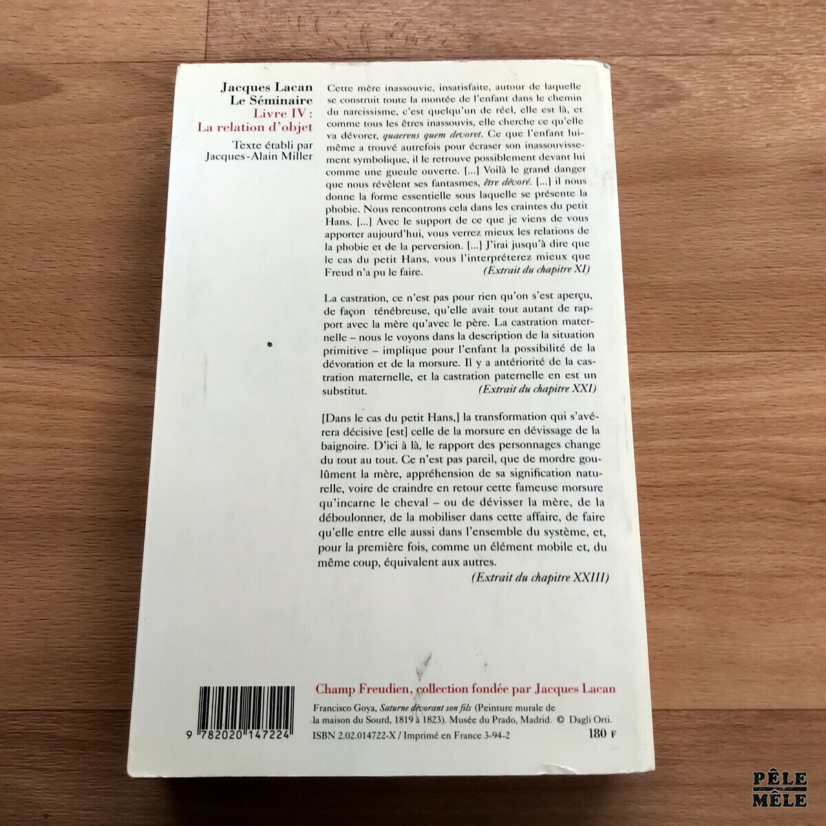 Jacques Lacan "Le séminaire livre IV. La relation de l