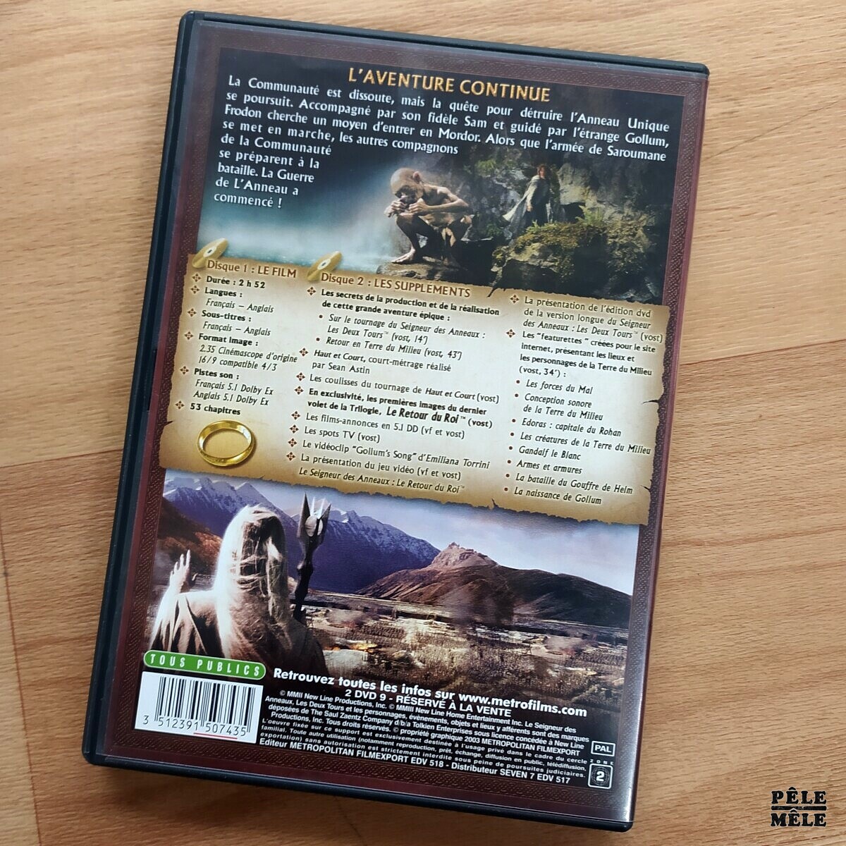 Le Seigneur Des Anneaux Les Deux Tours Version Longue Duree Le Seigneur des Anneaux : les Deux Tours" de Peter Jackson / 2 dvds -  Pêle-Mêle Online