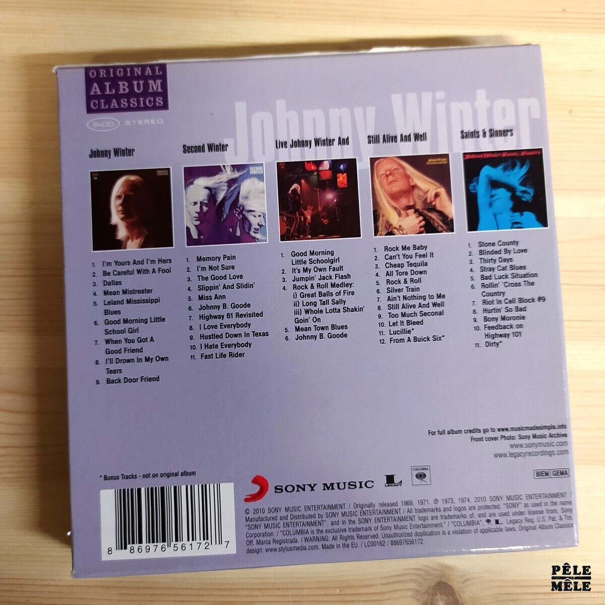 Johnny Winter “Original Album Classics” (CBS) / 5 Cds - Pêle-Mêle Online